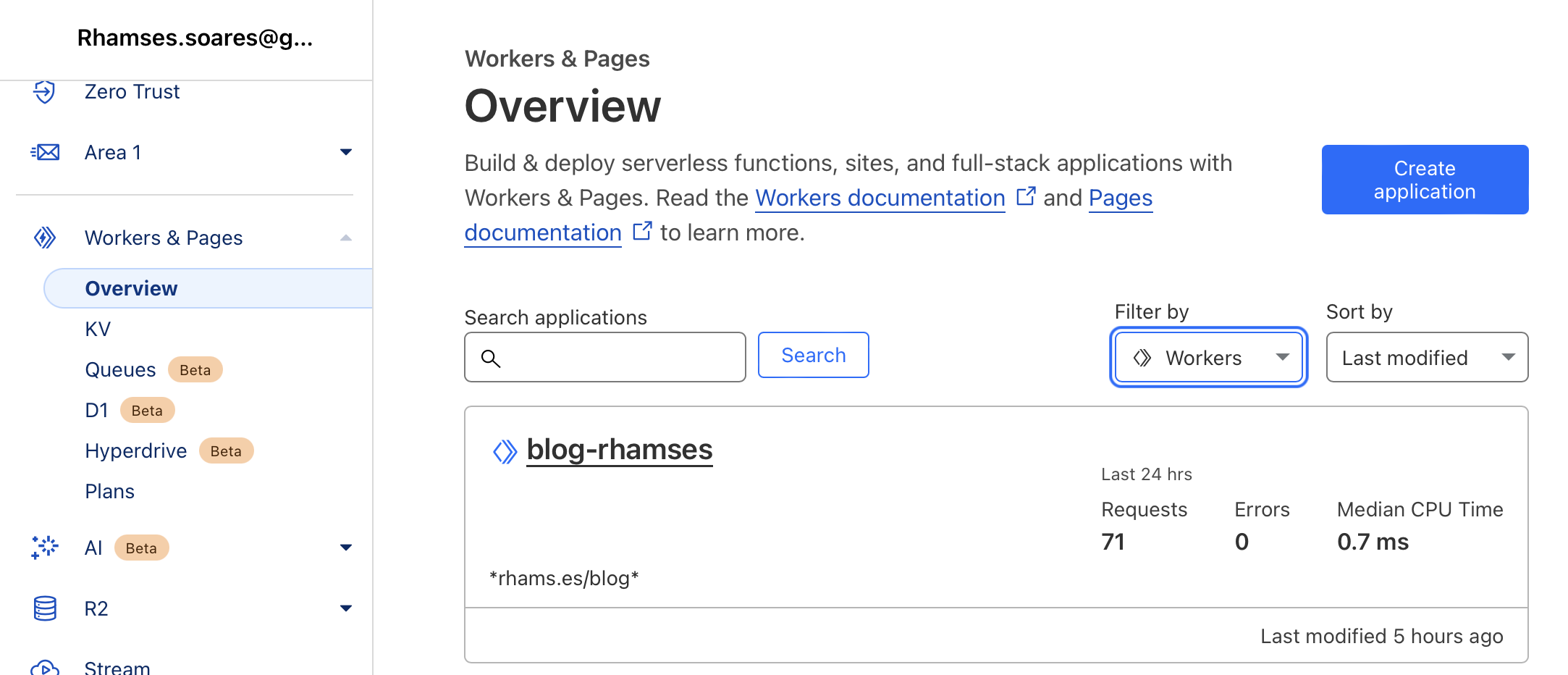 tela para criar um Cloudflare Worker